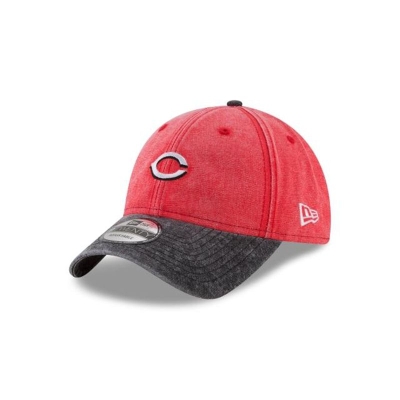 Red Cincinnati Reds Hat - New Era MLB Rugged Canvas 9TWENTY Adjustable Caps USA2469580